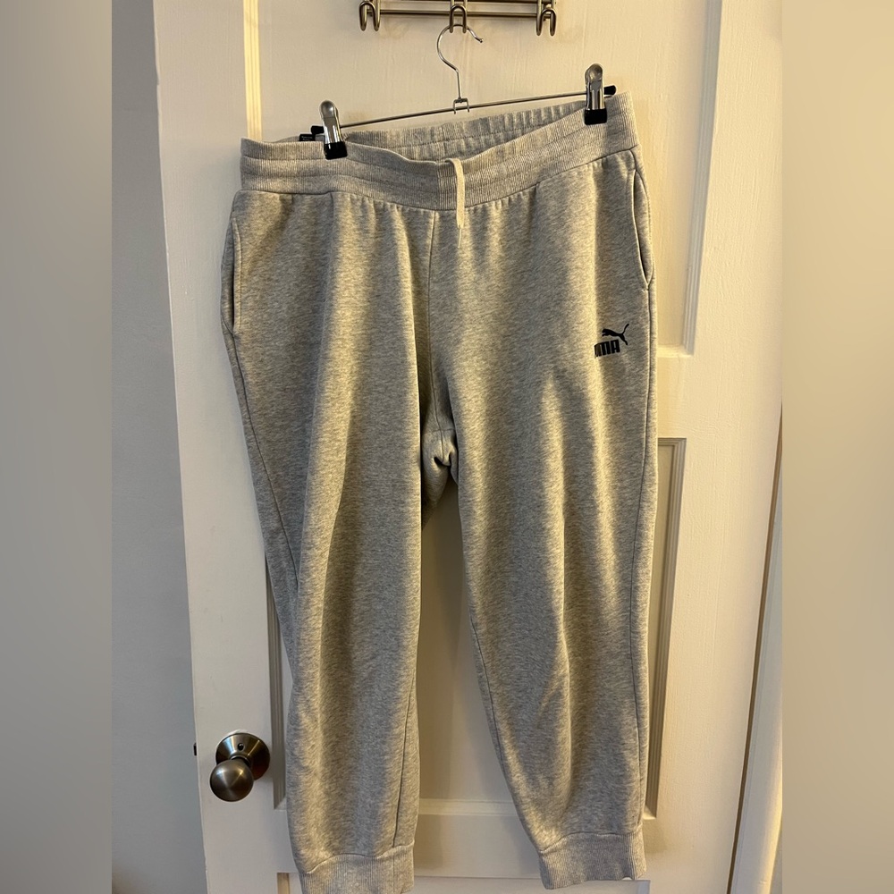 Puma Gray Sweatpants Tapered Joggers
